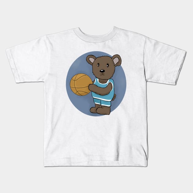 Basketball bear Kids T-Shirt by Antiope